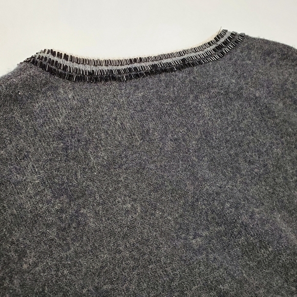 Neiman Marcus Cashmere Gray Beaded Cashmere Sweater Dress S - Picture 11 of 15
